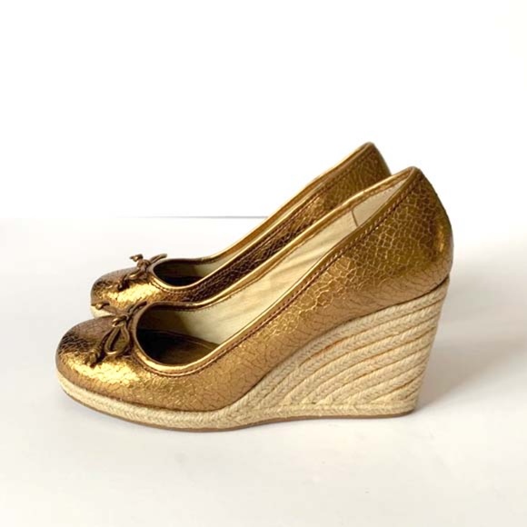 COACH METALLIC ESPADRILLE WEDGE - Picture 3 of 7
